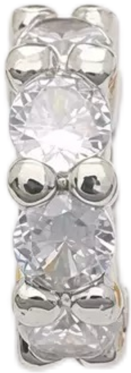 Silver-tone CZ component