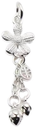 Silver Floral Tassel Pendant