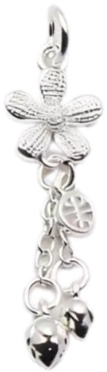 Silver Floral Tassel Pendant
