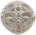 Silver-tone filigree bead