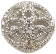 Silver-tone filigree bead