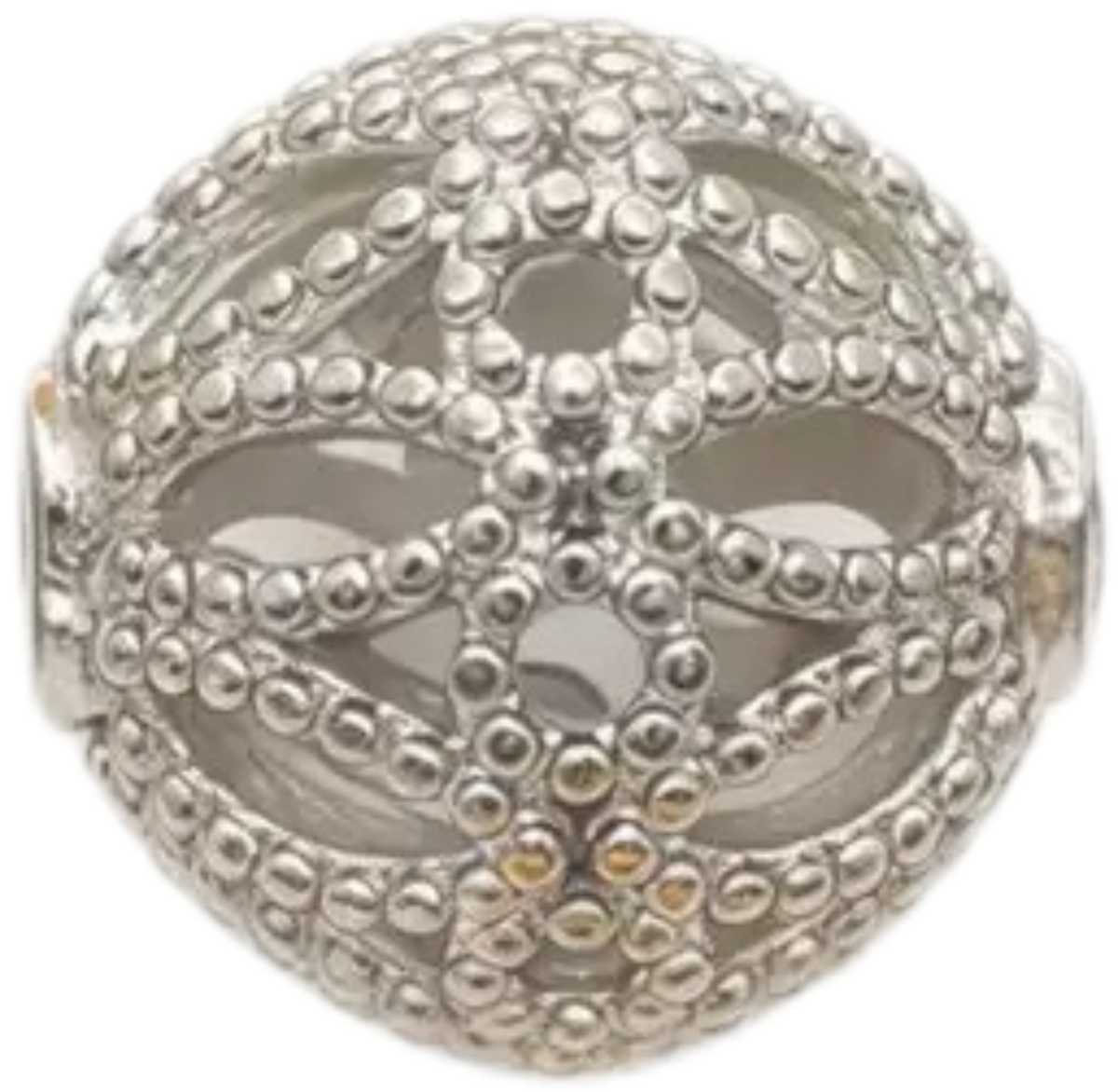 Silver-tone filigree bead