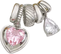 Silver-tone heart cubic zirconia pendant