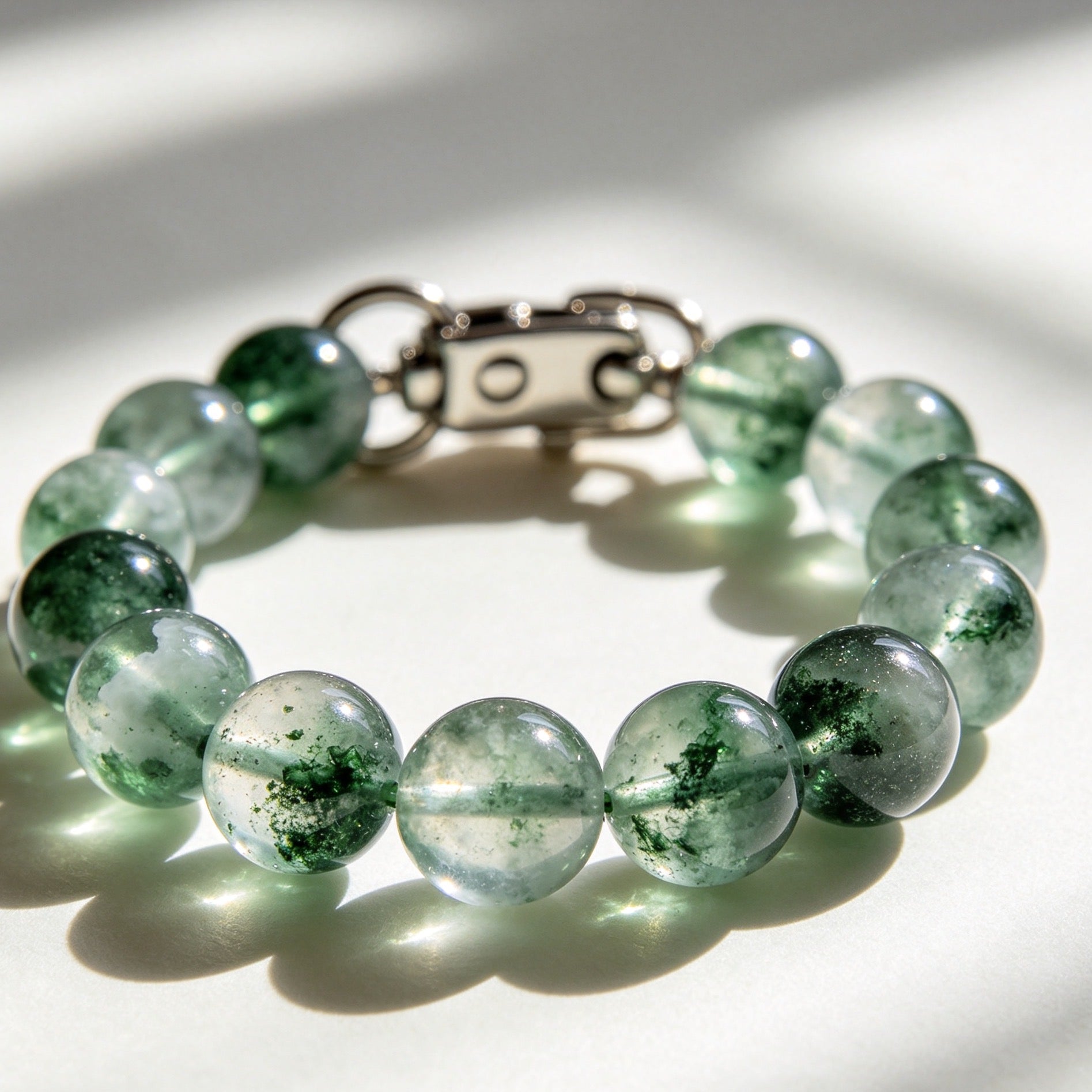 Green Phantom Quartz Pet Collar Energy Clean Growth Charm